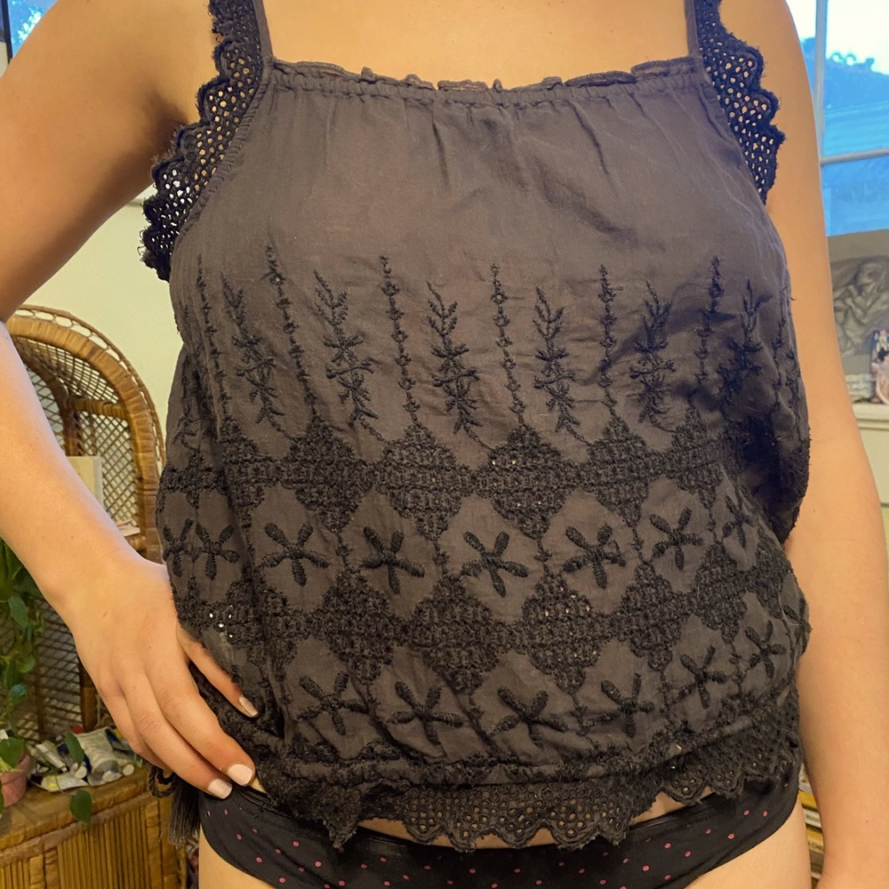 Beautifully Black Textured Tank Top
